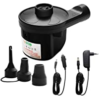 Cadrim Bomba de Aire Eléctrica- DC 12V-AC 230V Bomba de Aire con 3 Accesorios con Hinchar y Deshinchar- Usado para Botes…